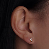 316L Stainless Steel Olive Diamond Flatback Earrings