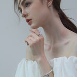 Half-Pearl Heart Tag Bracelet