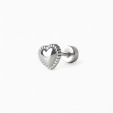 316L Stainless Steel Heart Flatback Earrings