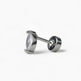 316L Stainless Steel Olive Diamond Flatback Earrings
