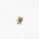 316L Stainless Steel Star Crown Flatback Earrings