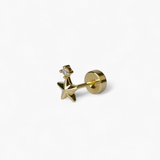 316L Stainless Steel Star Crown Flatback Earrings