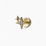 316L Stainless Steel Star Cluster Flatback Earrings