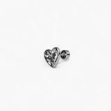 316L Stainless Steel Cosmic Heart Flatback Earrings