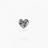 316L Stainless Steel Cosmic Heart Flatback Earrings