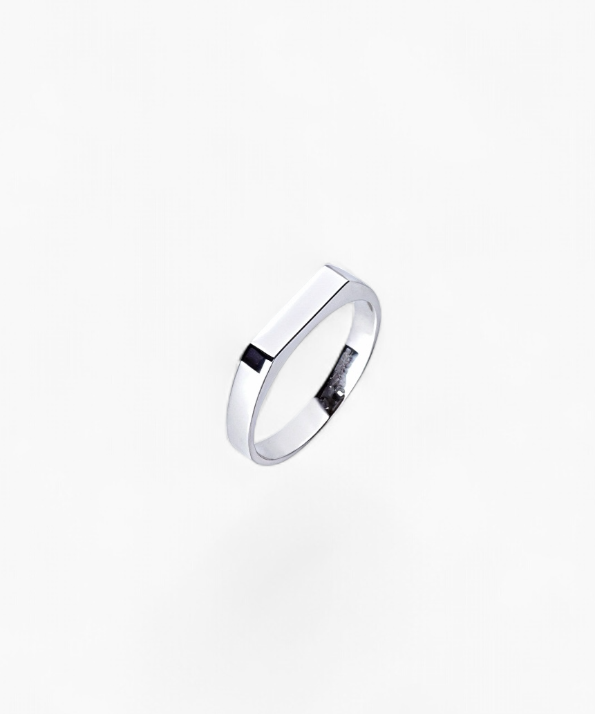 316L Sleek Bar Signet Ring - Coddle Heaven