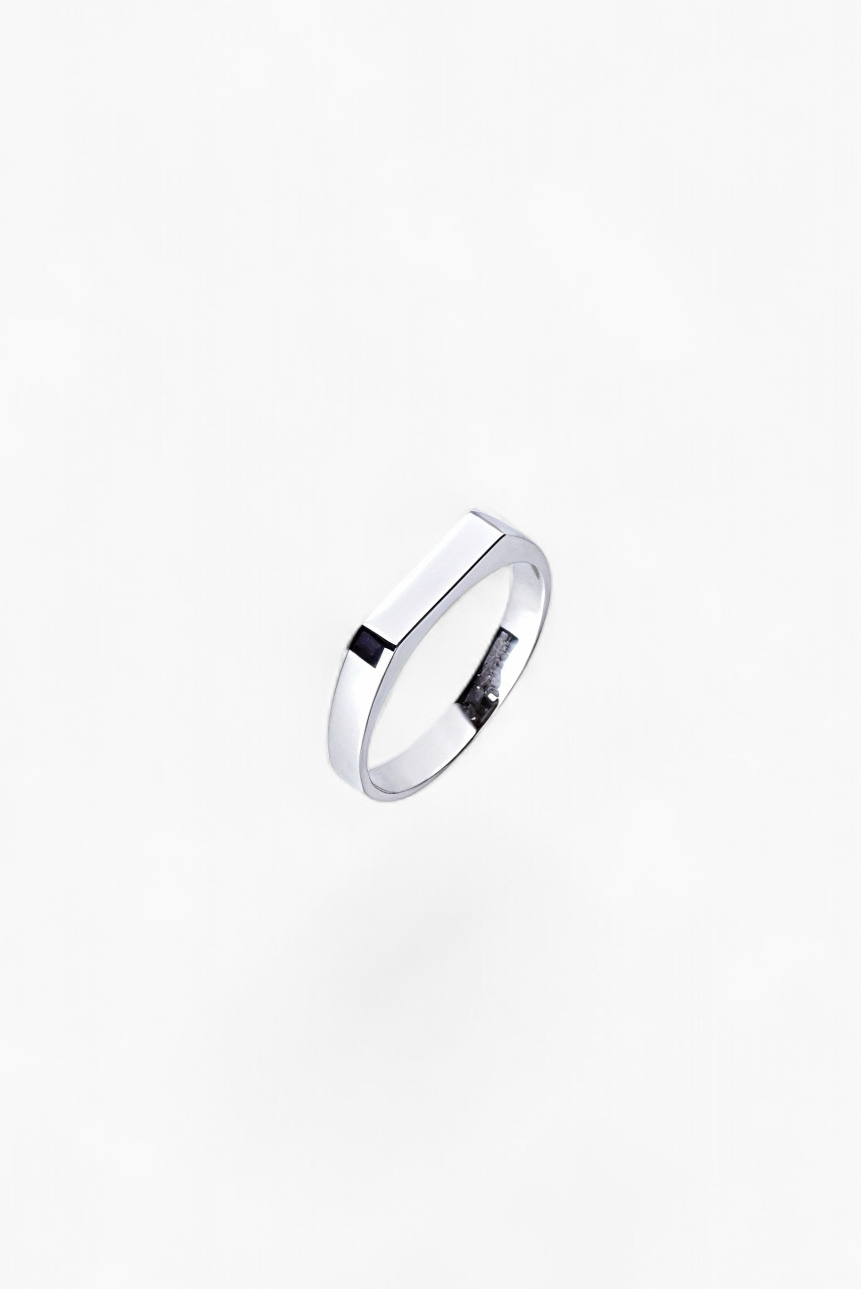 316L Sleek Bar Signet Ring - Coddle Heaven