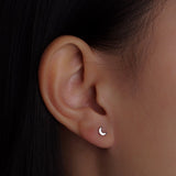 316L Stainless Steel Crescent Moon Flatback Earrings