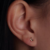 316L Stainless Steel Crescent Moon Flatback Earrings