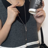 CH Silver Long Tassel Pull Design Chains