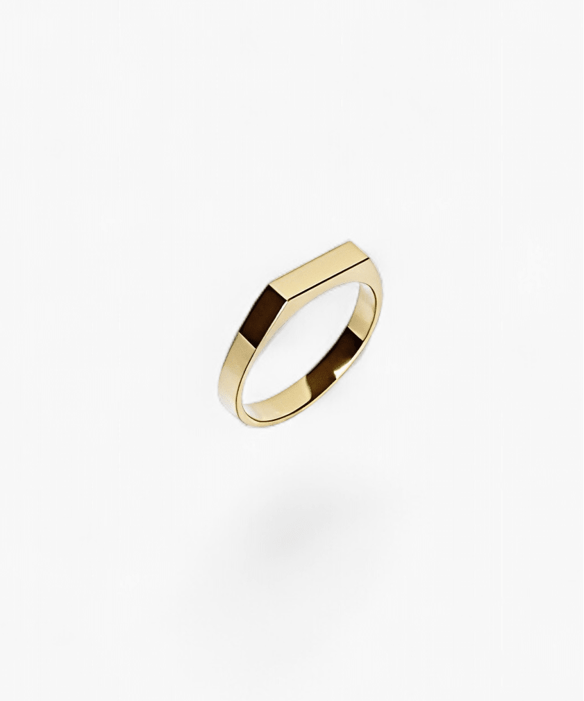 316L Sleek Bar Signet Ring - Coddle Heaven