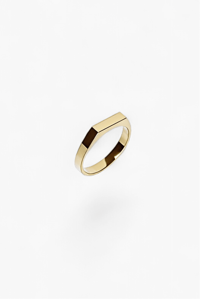 316L Sleek Bar Signet Ring - Coddle Heaven