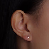 316L Stainless Steel Crescent Moon Flatback Earrings - Coddle Heaven