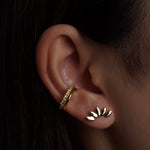 316L Stainless Steel Lotus Bloom Flower Flatback Earrings - Coddle Heaven