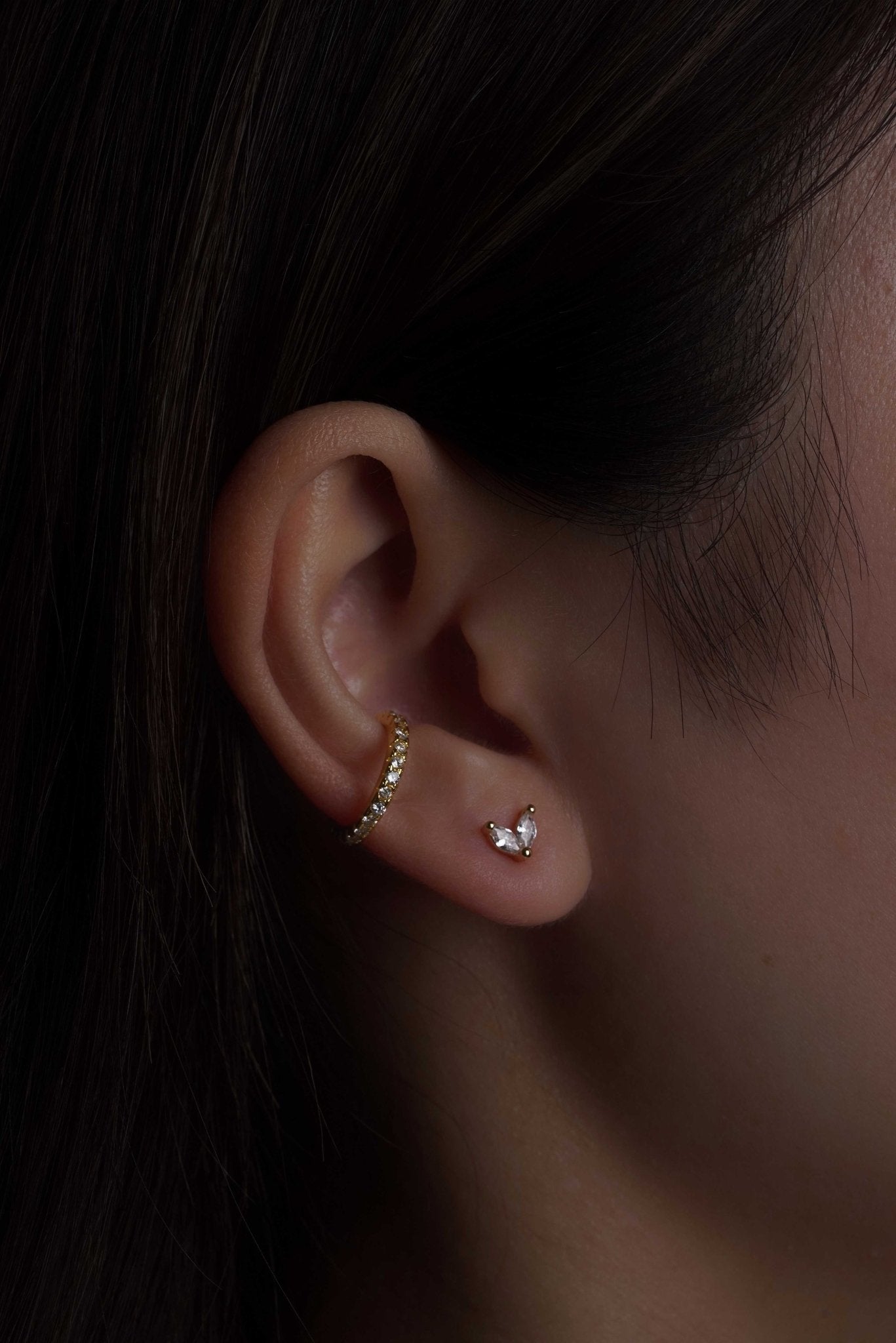 316L Stainless Steel V Sparkle Flatback Earrings - Coddle Heaven