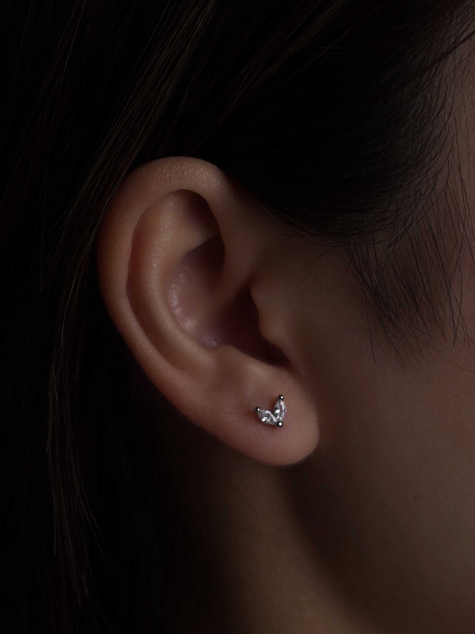316L Stainless Steel V Sparkle Flatback Earrings - Coddle Heaven