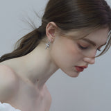 Plain Bow Pearl Earrings