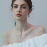 Plain Bow Pearl Earrings