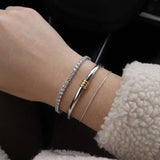 Stainless Steel Dainty Signature Bar Snake Chain Bracelet