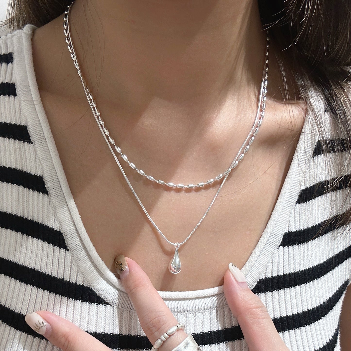 Double Layered Drop Necklace