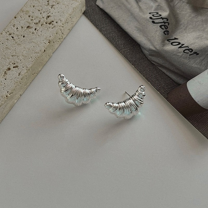 Silver Croissant Earrings