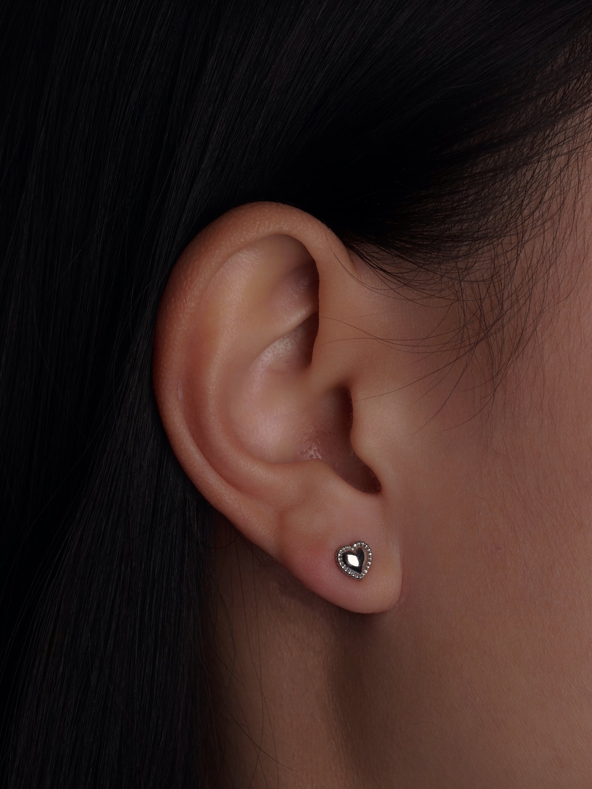 316L Stainless Steel Heart Flatback Earrings