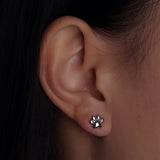 316L Stainless Steel Paw Flatback Earrings
