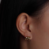 Irregular Bounce Triple Earrings