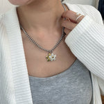 Contrasting Color Flowers Necklace - Coddle Heaven