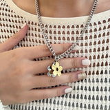 Contrasting Color Flowers Necklace - Coddle Heaven