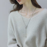 CH Silver Long Tassel Pull Design Chains