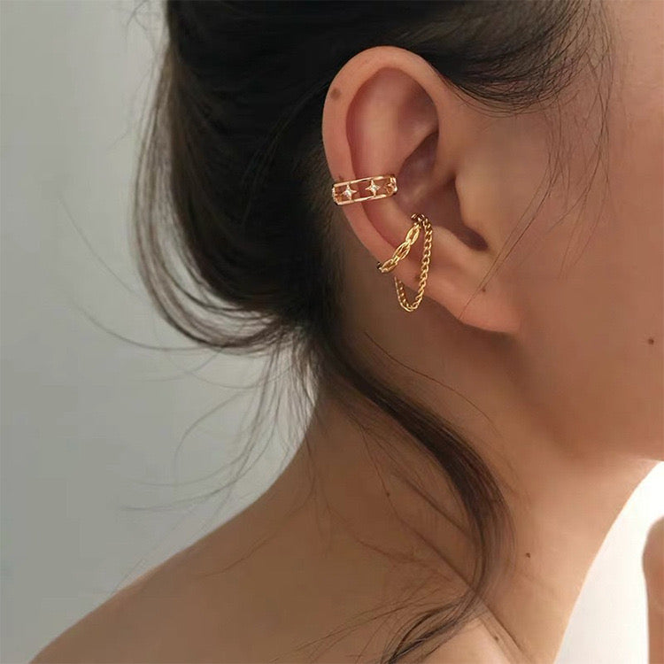 Star Chain Tassel Ear Cuff