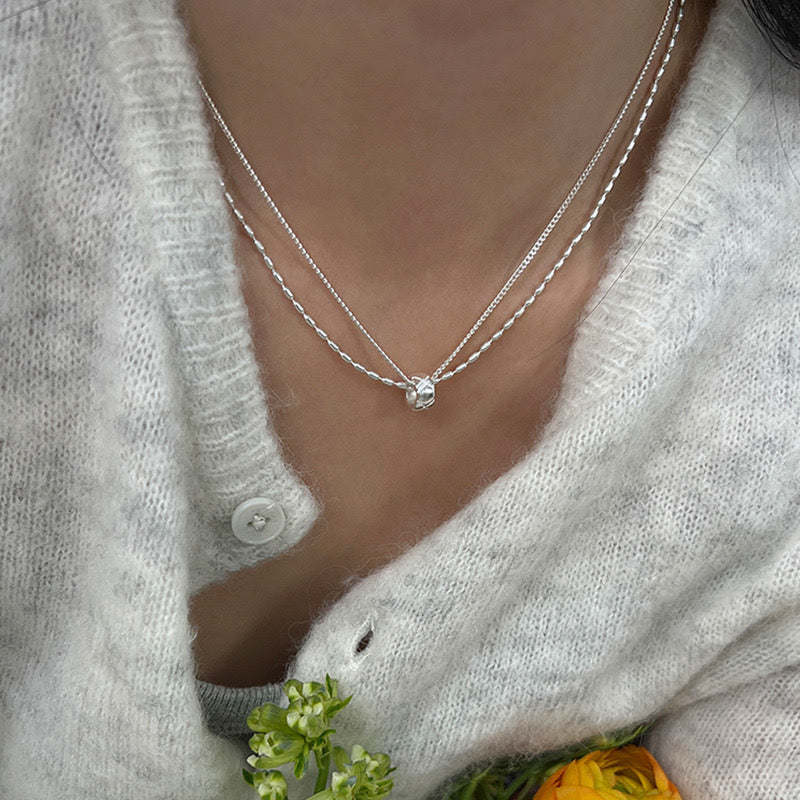 Diamond Pendent Double Layer Necklace