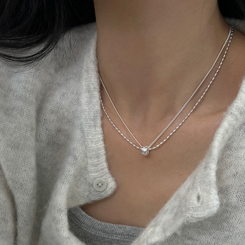 Diamond Pendent Double Layer Necklace