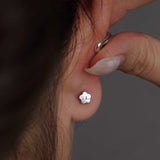 316L Stainless Steel 3mm Flower Dot Flatback Earrings