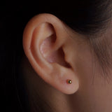 316L Stainless Steel 3mm Flower Dot Flatback Earrings