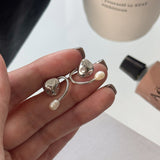 Pearl Drop Stone Earrings