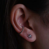 316L Stainless Steel Daisy Bloom Flower Flatback Earrings