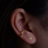 316L Stainless Steel Daisy Bloom Flower Flatback Earrings