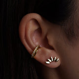 316L Stainless Steel Lotus Bloom Flower Flatback Earrings