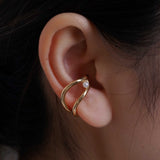 Twin Curve Pearl Ear Cuff