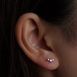 316L Stainless Steel Spark Trilogy Flower Flatback Earrings