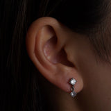 316L Stainless Steel Duet Drop Flower Flatback Earrings