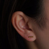 316L Stainless Steel Minimal Line Bar Flower Flatback Earrings