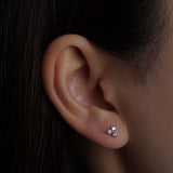 316L Stainless Steel Sweet Trinity Flower Flatback Earrings