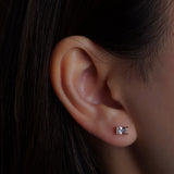 316L Stainless Steel Cube Spark Flower Flatback Earrings