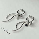 Bow & Circle Tag Earrings