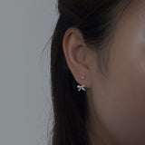 S999 Tiny Dot Bow Earrings