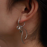 Bow & Circle Tag Earrings