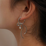 Bow & Circle Tag Earrings